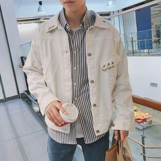 Long-sleeve Ring Detail Button Jacket