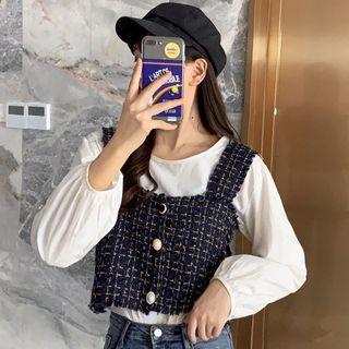 Set : Long-sleeve Shirt + Camisole Top