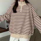 Striped Half Zip Sweatshirt