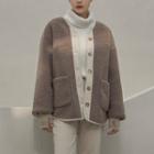 Corduroy-trim Faux-shearling Jacket
