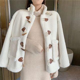 Fleece Loose-fit Toggle Coat Almond - One Size