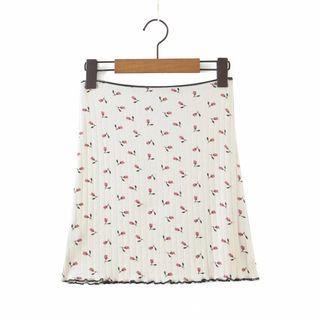 High-waist Floral Print Ruffled-trim A-line Skirt