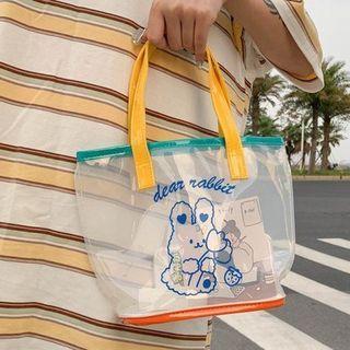 Graphic Print Pvc Tote Bag