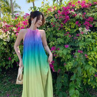 Sleeveless Gradient Maxi A-line Dress