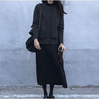 Layered Buttoned Jacket As Shown In Figure - One Size