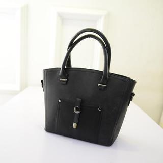 Faux Leather Panel Tote
