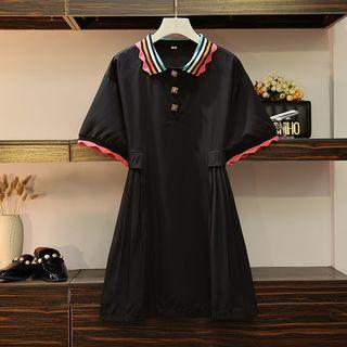 Short-sleeve Polo Collar Mini Dress