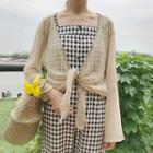 Bell-sleeve Open Front Light Jacket