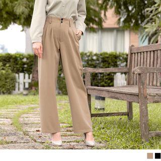 Two-button Wide-leg Pants