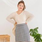 Plus Size V-neck Long-sleeve T-shirt