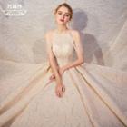 Cold-shoulder Glitter A-line Wedding Gown