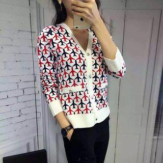Airplane Pattern Cardigan