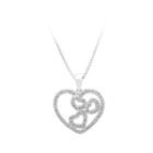 925 Sterling Silver Heart-shaped Pendant With White Cubic Zircon And Necklace