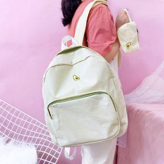 Set: Embroidered Backpack + Pouch