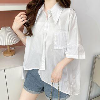 3/4-sleeve Slit Shirt