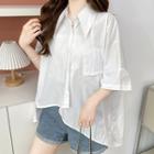 3/4-sleeve Slit Shirt