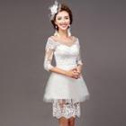 3/4-sleeve Lace Party Dress