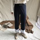 Paneled Cuff Straight-cut Pants