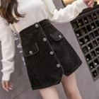 High-waist Tweed A-line Mini Skirt