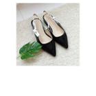 Pointy-toe Patent Sling-back Flats