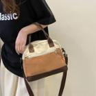 Top Handle Color Block Crossbody Bag Light Brown - One Size