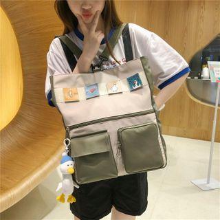 Two-tone Convertible Canvas Backpack