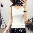 Scallop Collar Knitted Tank Top