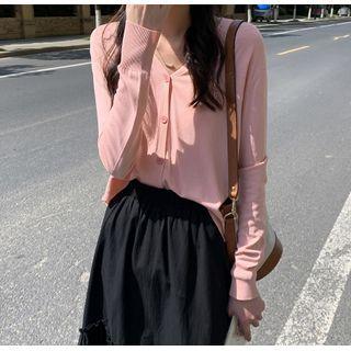 Plain Button-up Knit Cardigan
