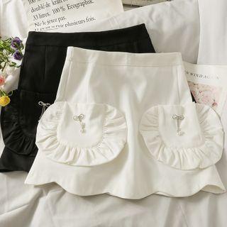Details Ruffle-trim Mini Skirt