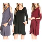 Long-sleeve Cold Shoulder Dress