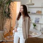 Pocket-front Dip-back Checked Shirt Brown - One Size