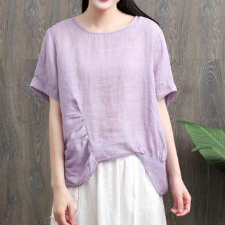 Asymmetric Short-sleeve Crewneck T-shirt