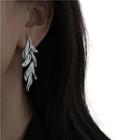 Alloy Leaf Dangle Earring 1 Pair - S925 Silver Needle Earring - Silver - One Size