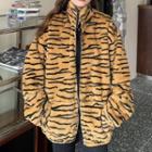 Tiger Print Fleece Zipped Jacket
