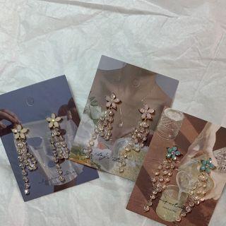 Flower Layered Rhinestone Dangle Earring