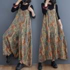 Paisley Print Wide Leg Jumper Pants Green - One Size