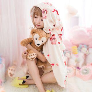Coral Fleece Hooded Cape / Strap Top + Shorts