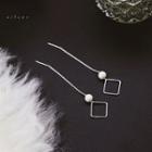 925 Sterling Silver Faux Pearl Threader Earring S925 Silver Threader - Silver - One Size