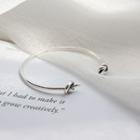 Knot Sterling Silver Open Bangle Vintage Silver - One Size
