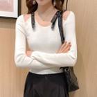 Buckle Detail Cut-out Sweater