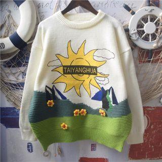 Long Sleeve Sweater White - One Size