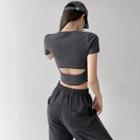 Cutout-back Slim-fit Crop T-shirt In 8 Colors