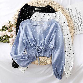 Lace-up Chiffon Crop Top