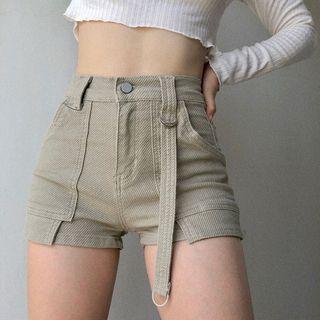High Waist Cargo Skinny Shorts