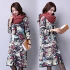 Long-sleeve Fleece-lined Printed Dress