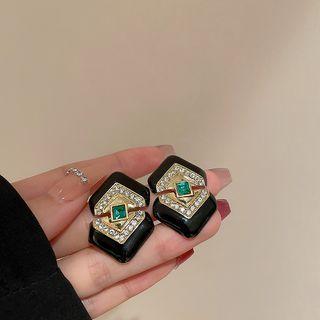 Geometric Rhinestone Alloy Earring