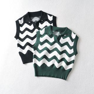 Collared Chevron Sweater Vest