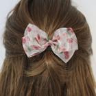 Cherry Print Mesh Bow Hair Clip