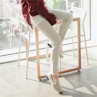 Brushed-fleece Lined Straight-cut Pants