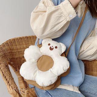 Cartoon Bear Flower Crossbody Bag